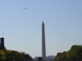 Plane over Washington Monument